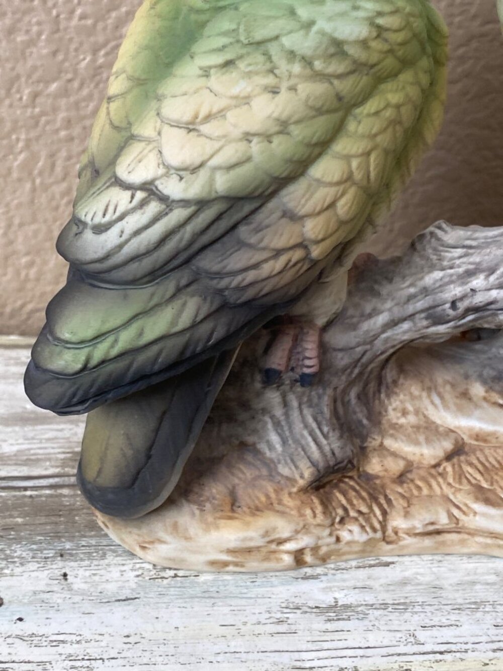 Vintage Andrea by Sadek Green Cockatoos Parrots Figurine Pair - No Box - Picture 13 of 14